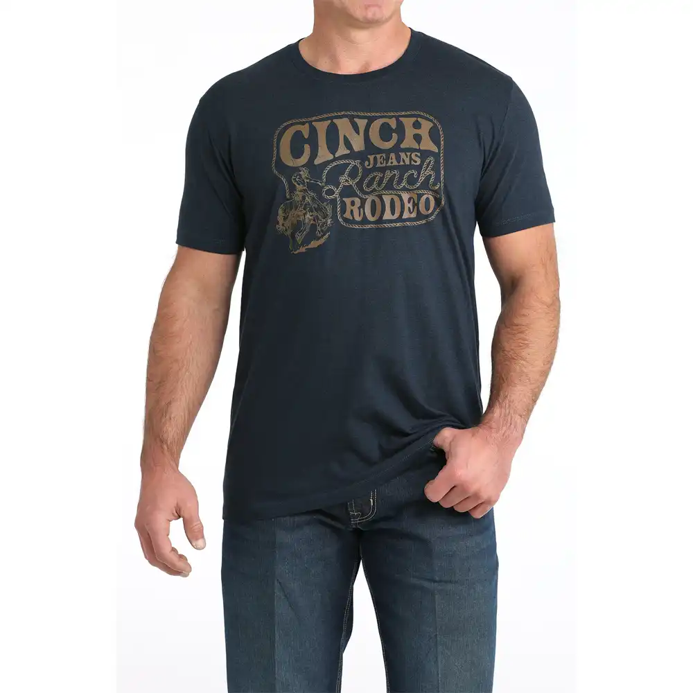 cinch men's graphic tee shirt in navy