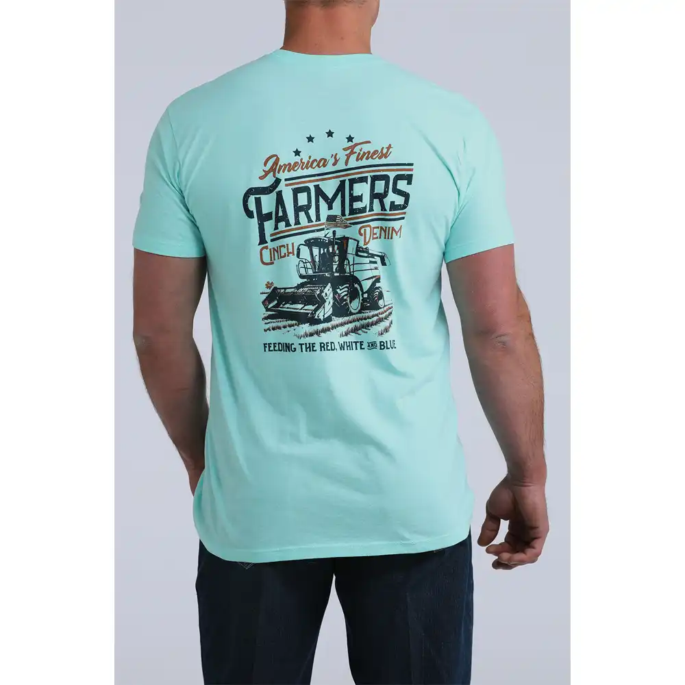 cinch men's graphic tee shirt aqua