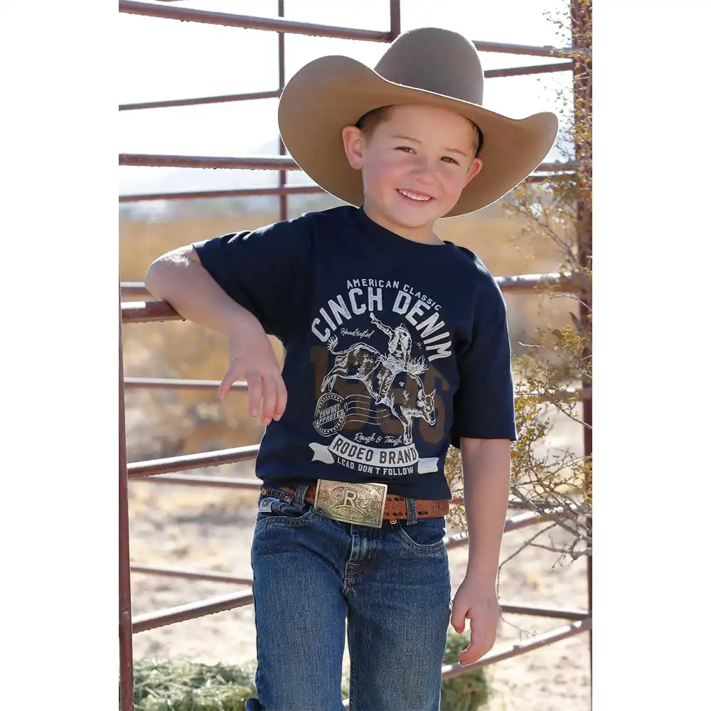 cinch boy's graphic tee shirt navy
