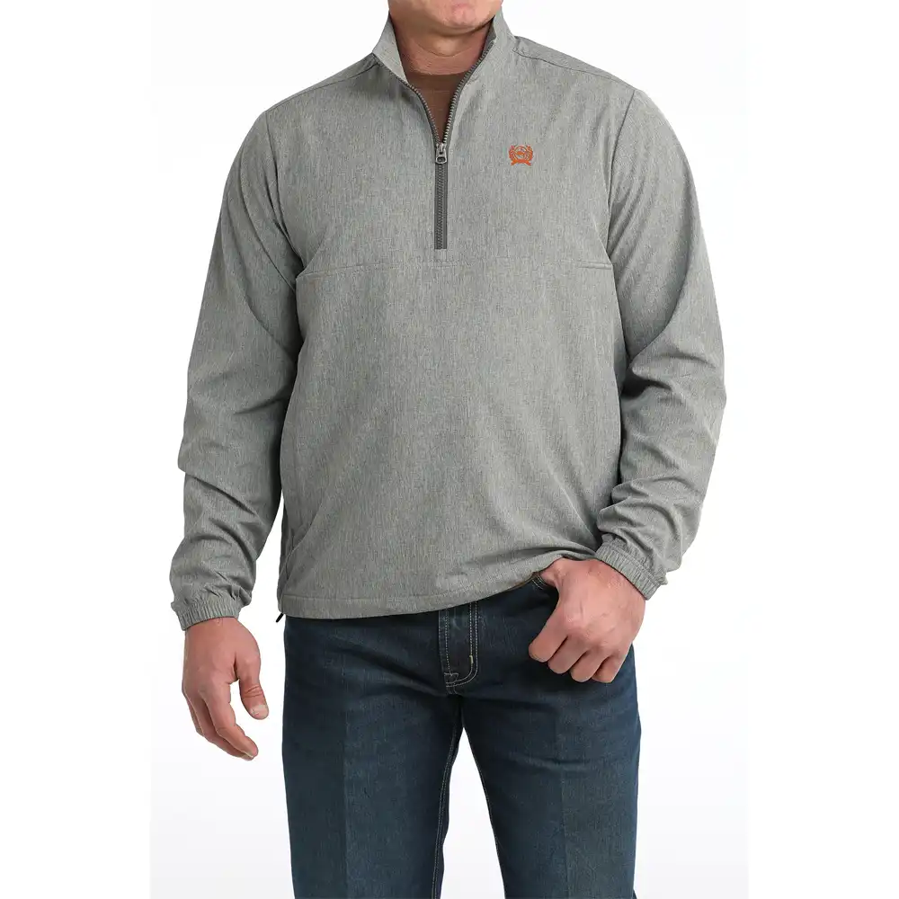 men's 1/2 zip windbreaker in grey