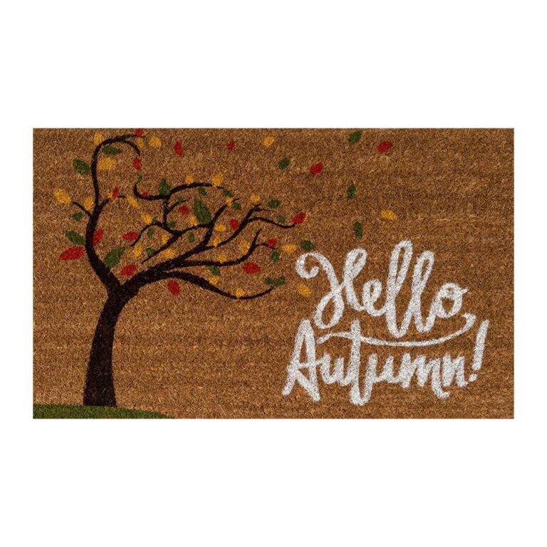Hello autumn welcome doormat.