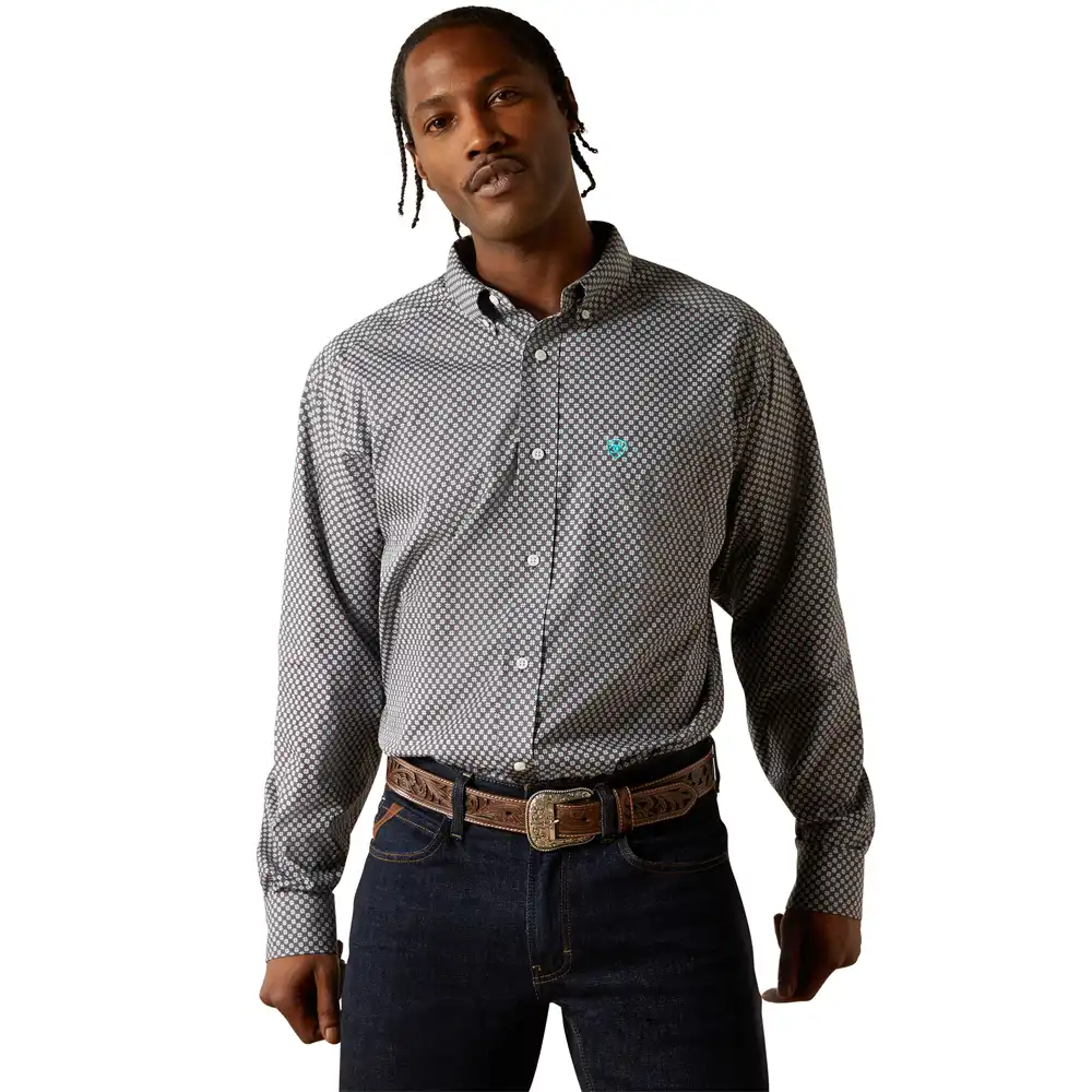 ariat wrinkle free men's shirt in grey