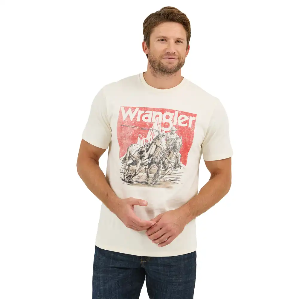 wrangler men's graphic tee shirt white