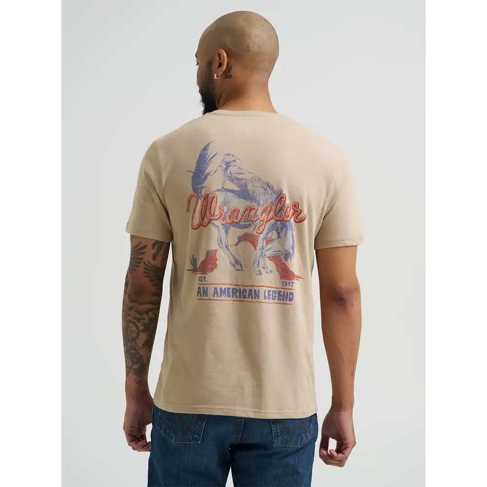 wrangler men's graphic tee tan