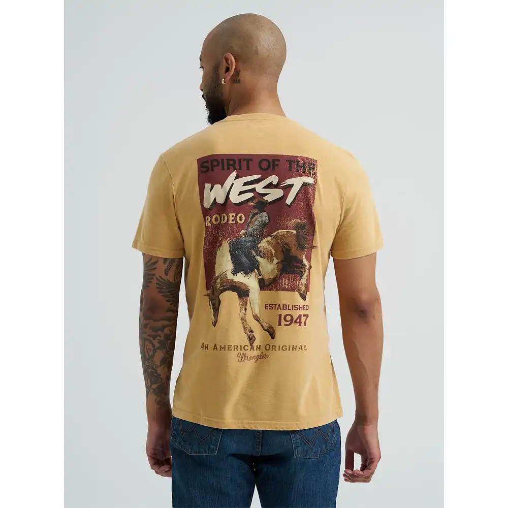 wrangler men's graphic tee shirt gold