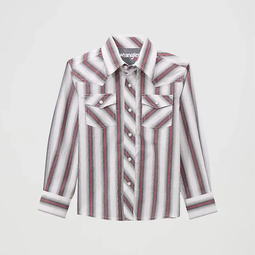 wrangler boy's red striped shirt