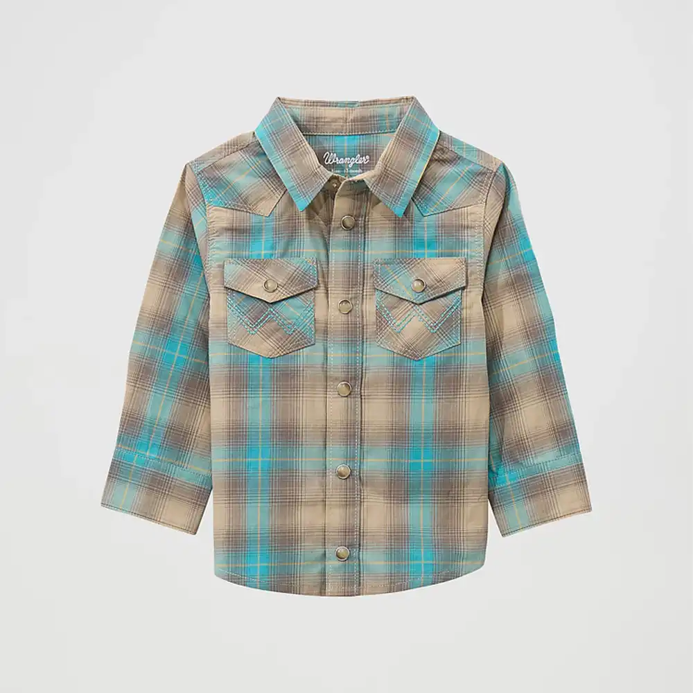 wrangler boy's plaid shirt