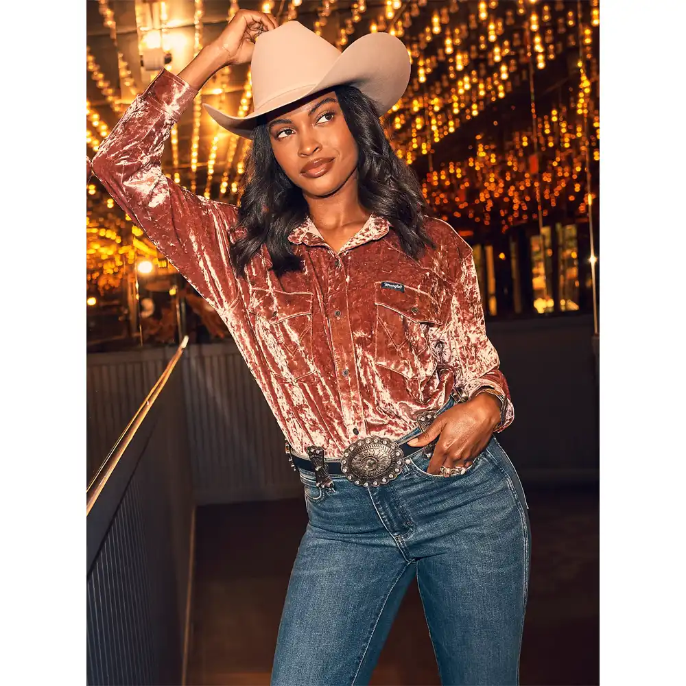 women's velvet shirt wine