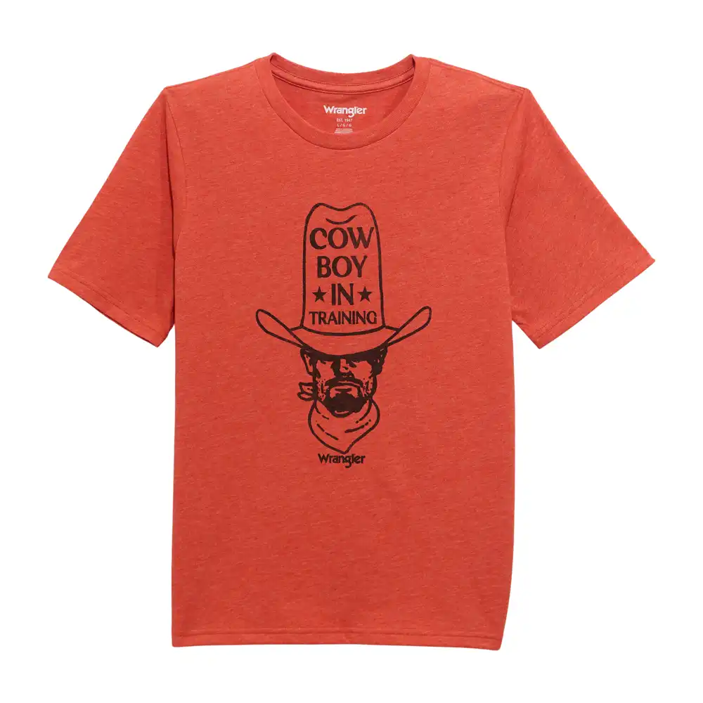 wrangler boy's graphic tee shirt paprika