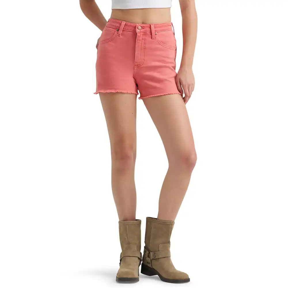 wrangler women's denim shorts pink