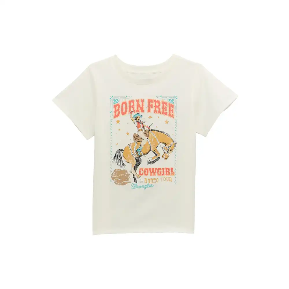 wrangler girl's graphic tee shirt in white