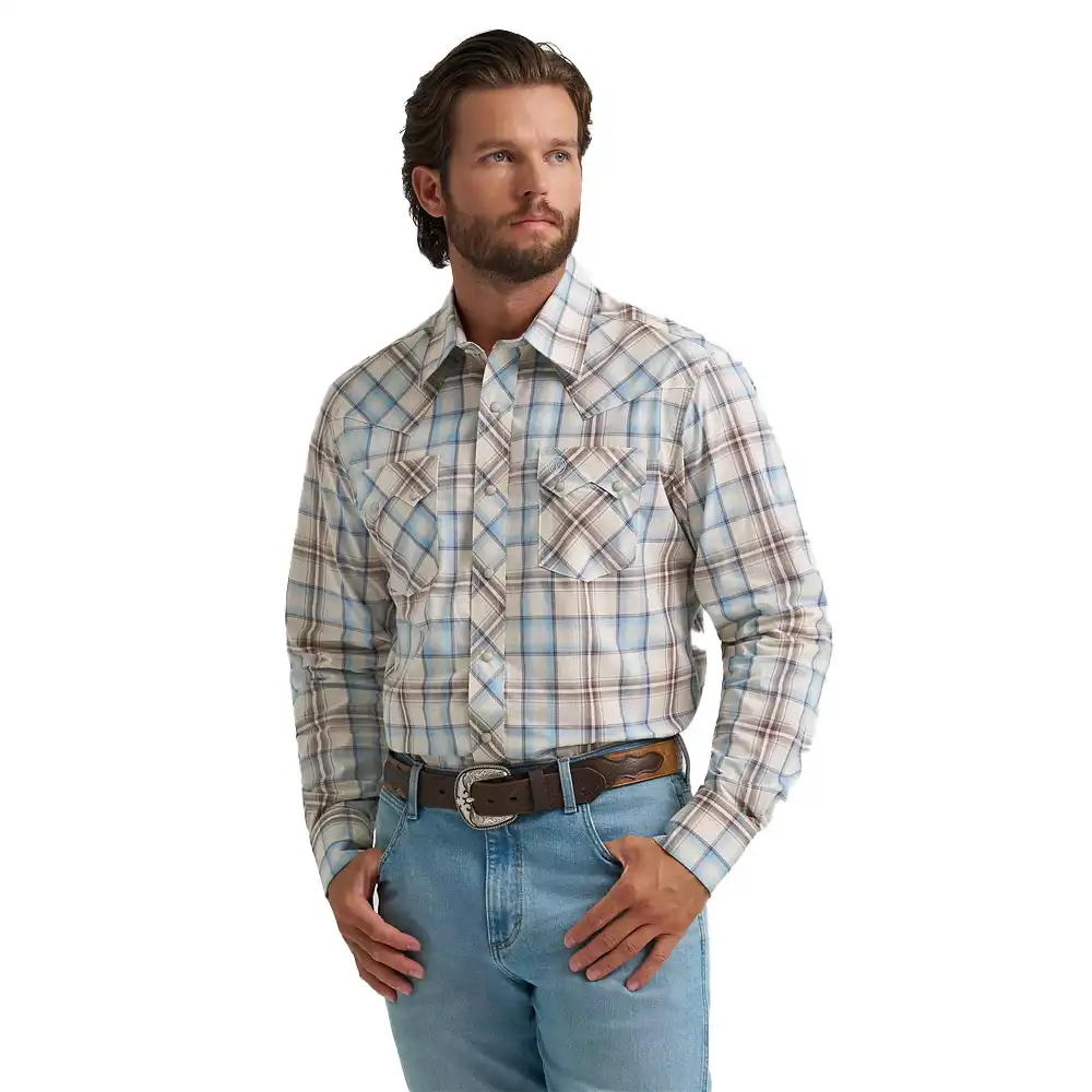 wrangler men's plaid shirt