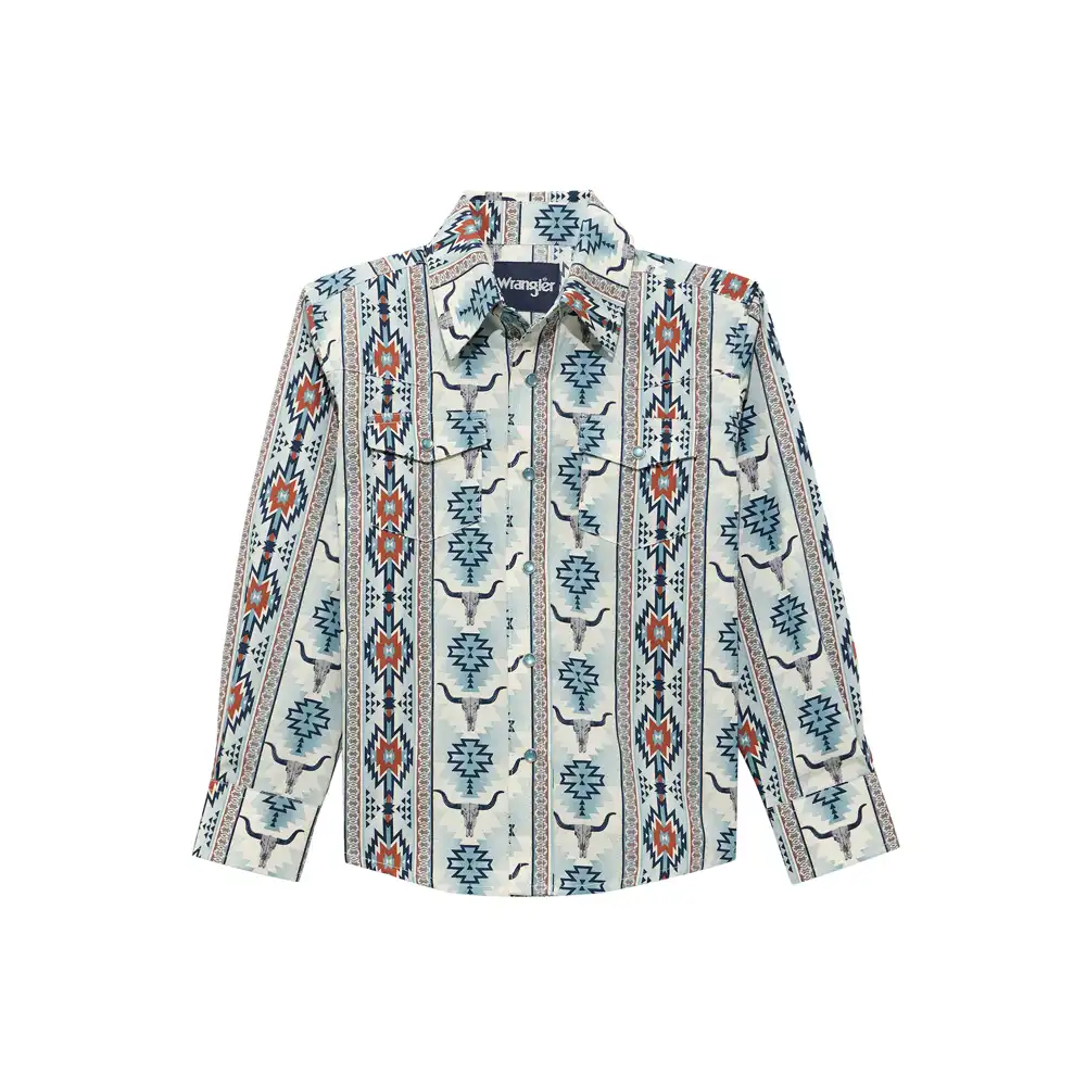 wrangler boy's long sleeve shirt