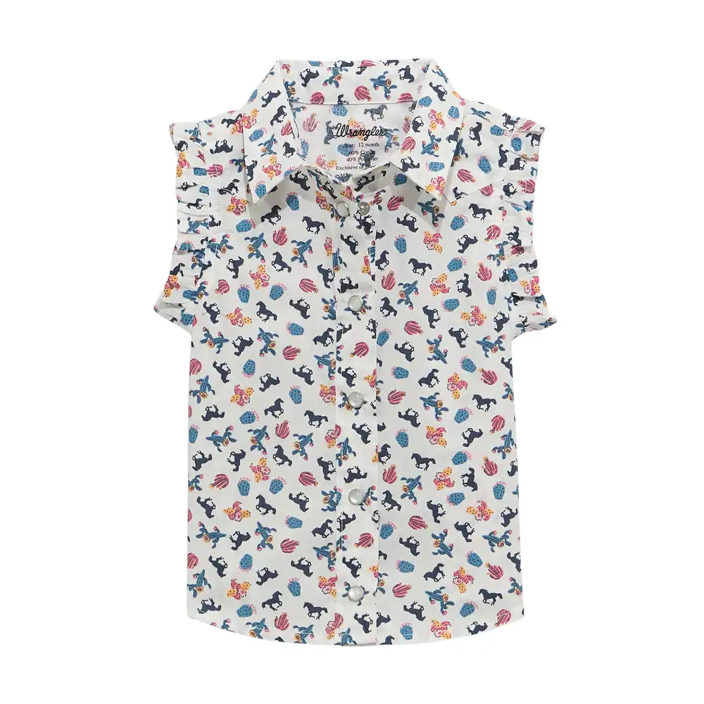 wrangler baby girl western snap shirt