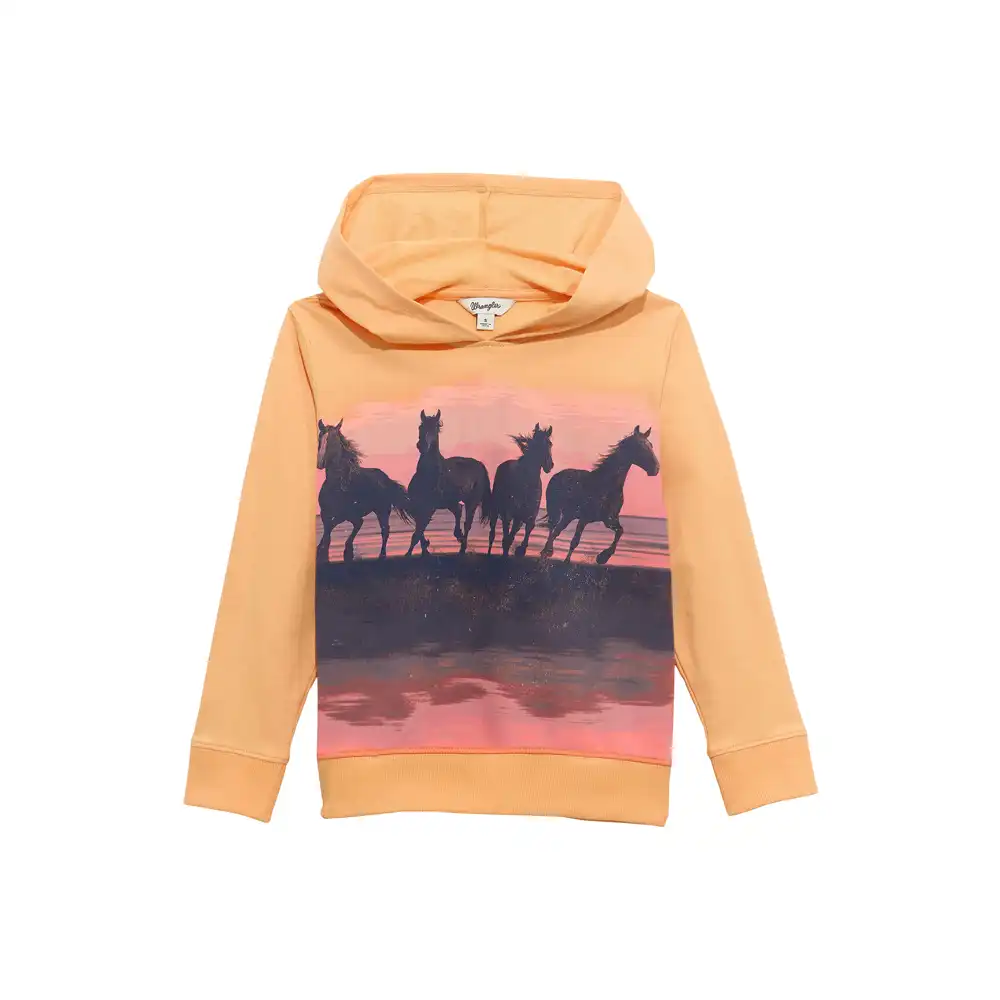 wrangler girl's hoodie in orange