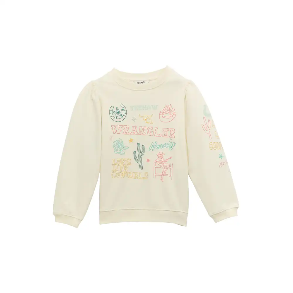 wrangler girl's sweatshirt in white