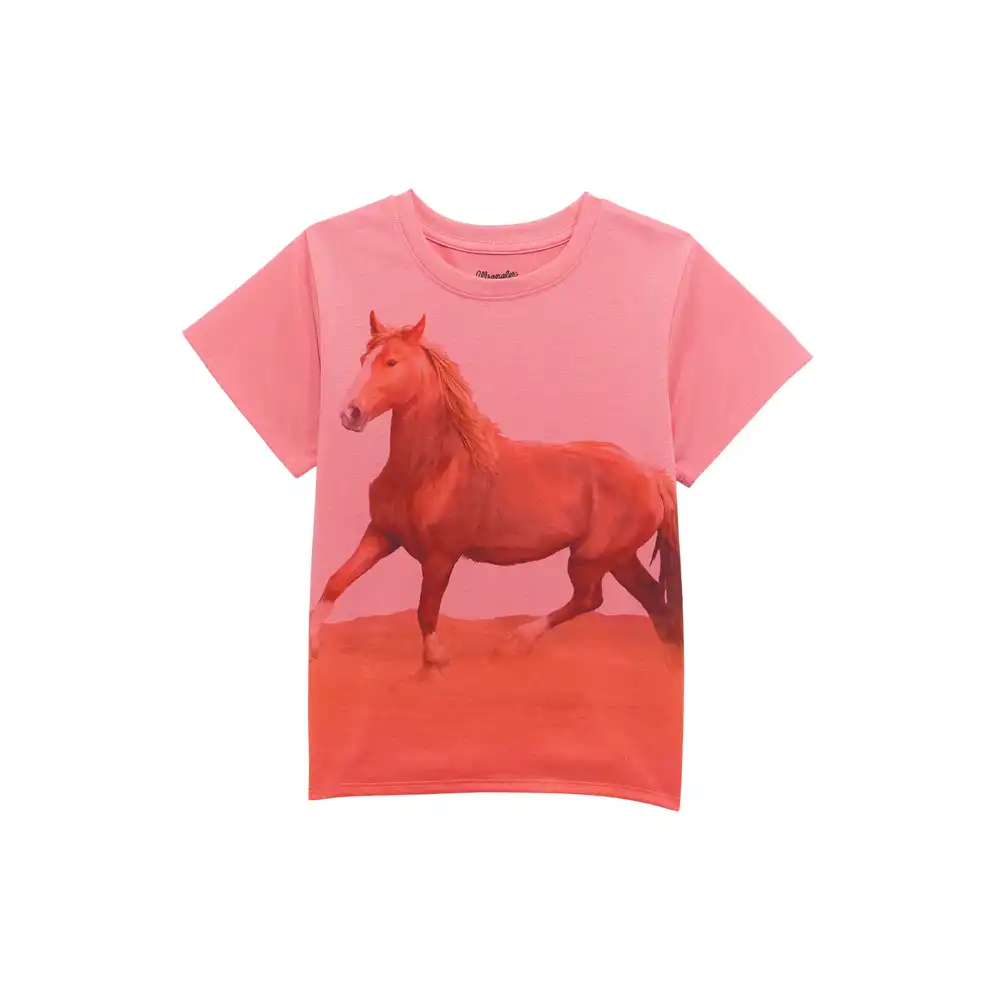 wrangler girl's graphic tee shirt in pink