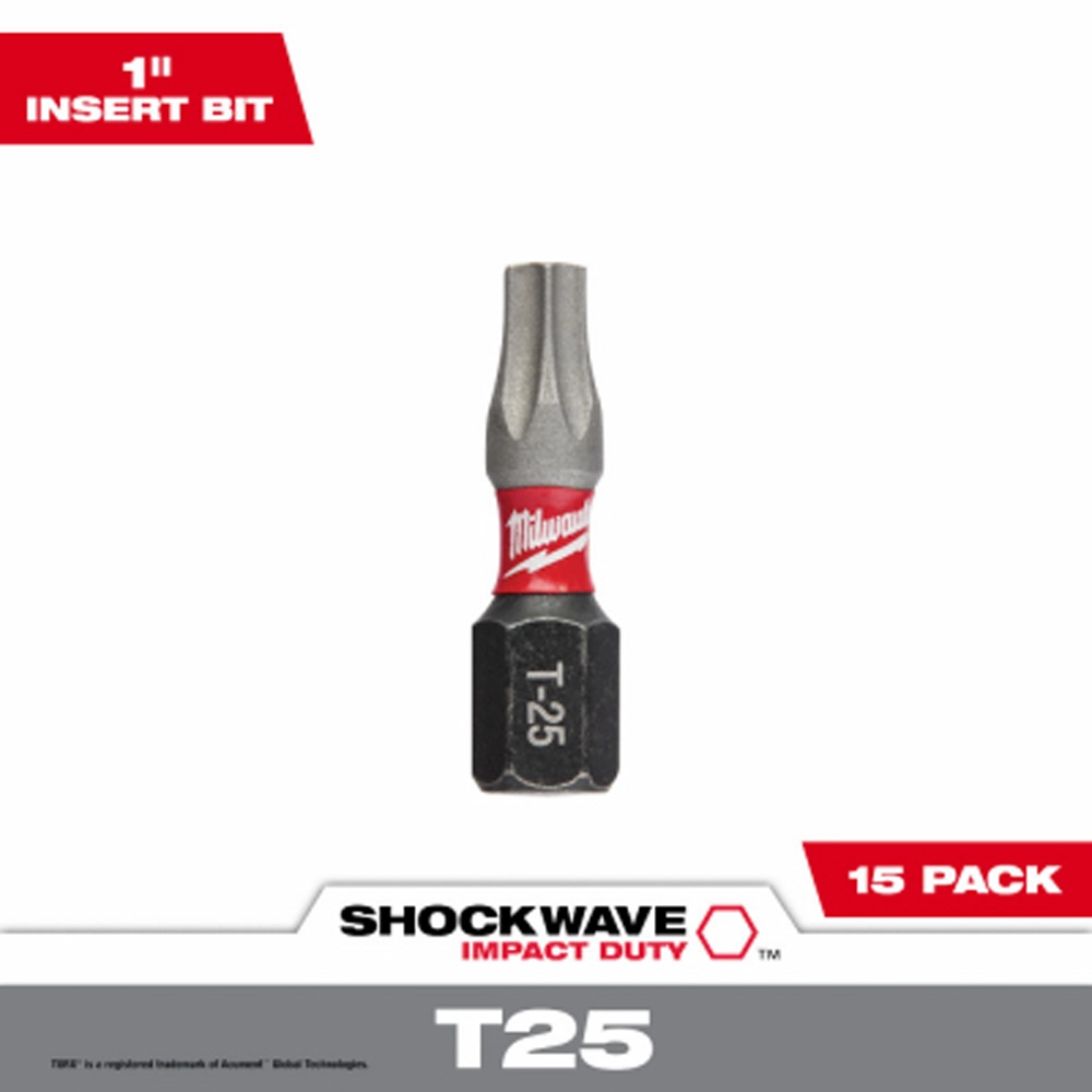 miwlaukee insert bit 15 pack t25