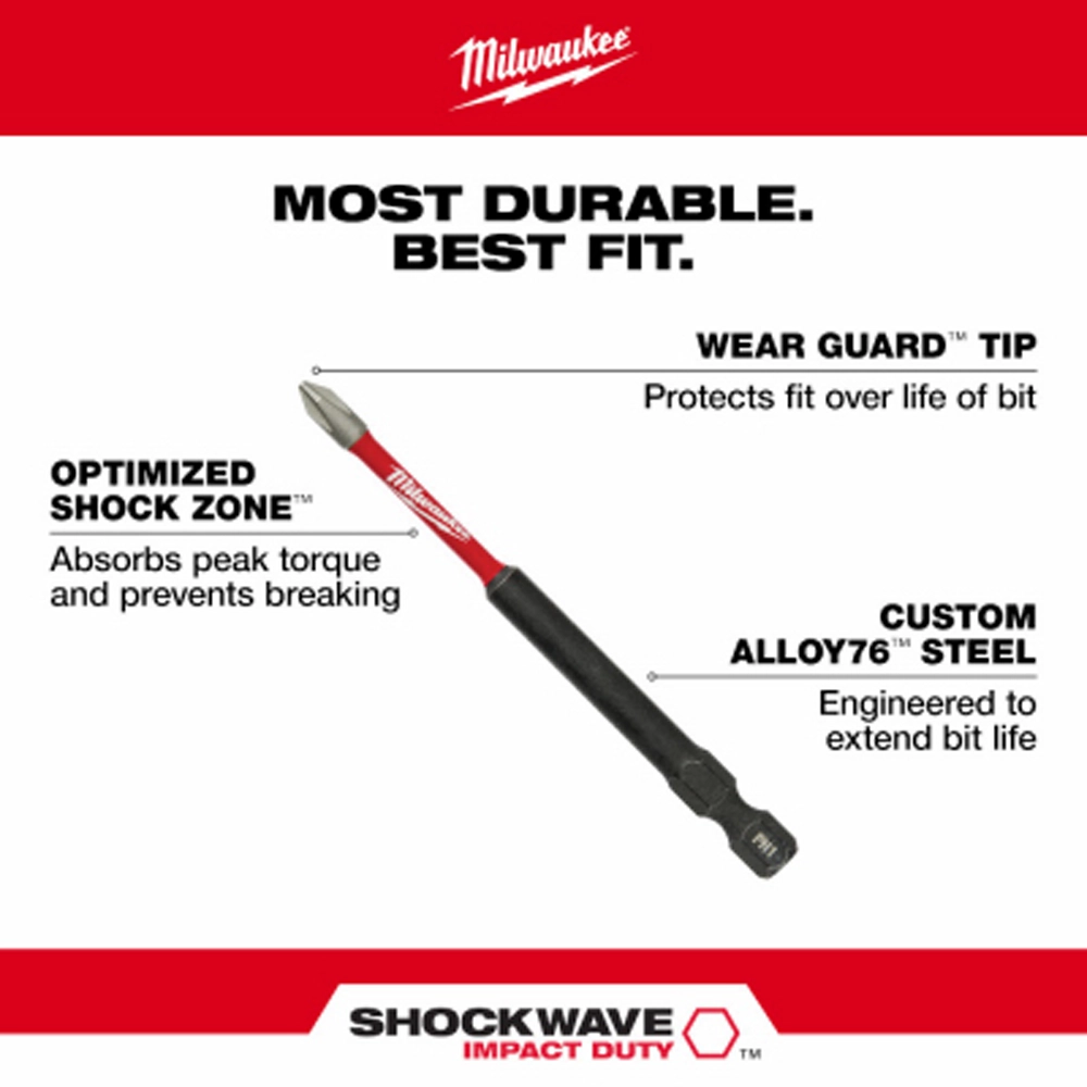 milwaukee 3.5 inch #2 bit
