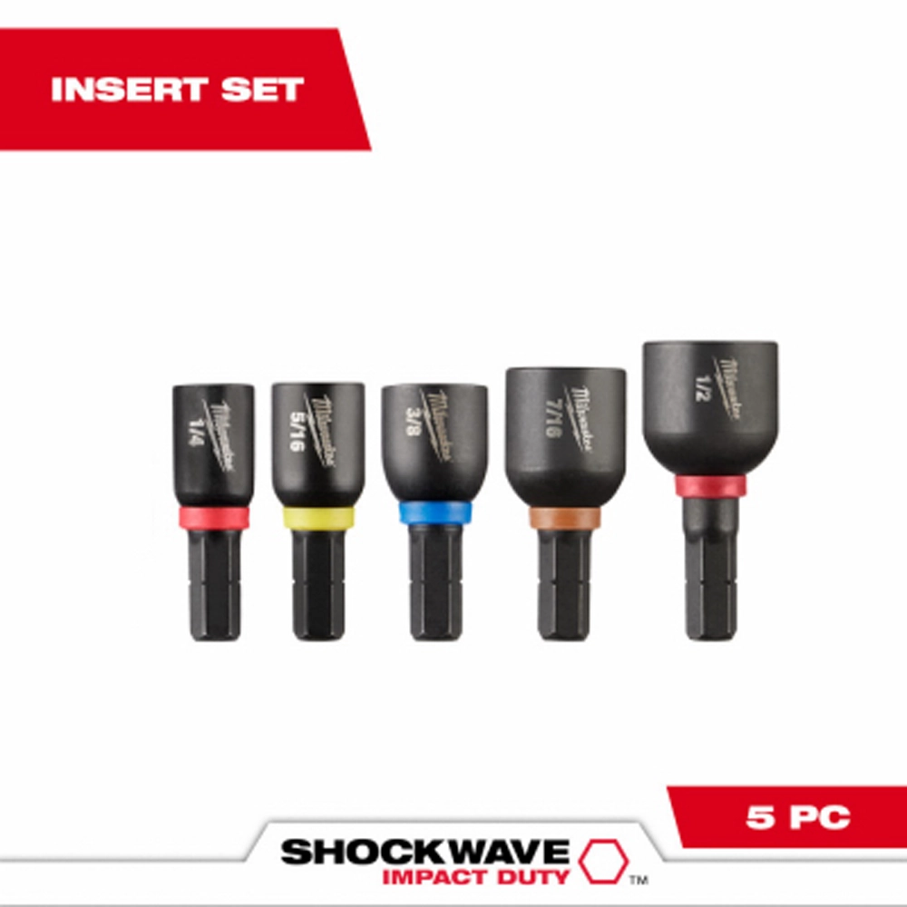 milwaukee 5 piece shockwave insert nut driver