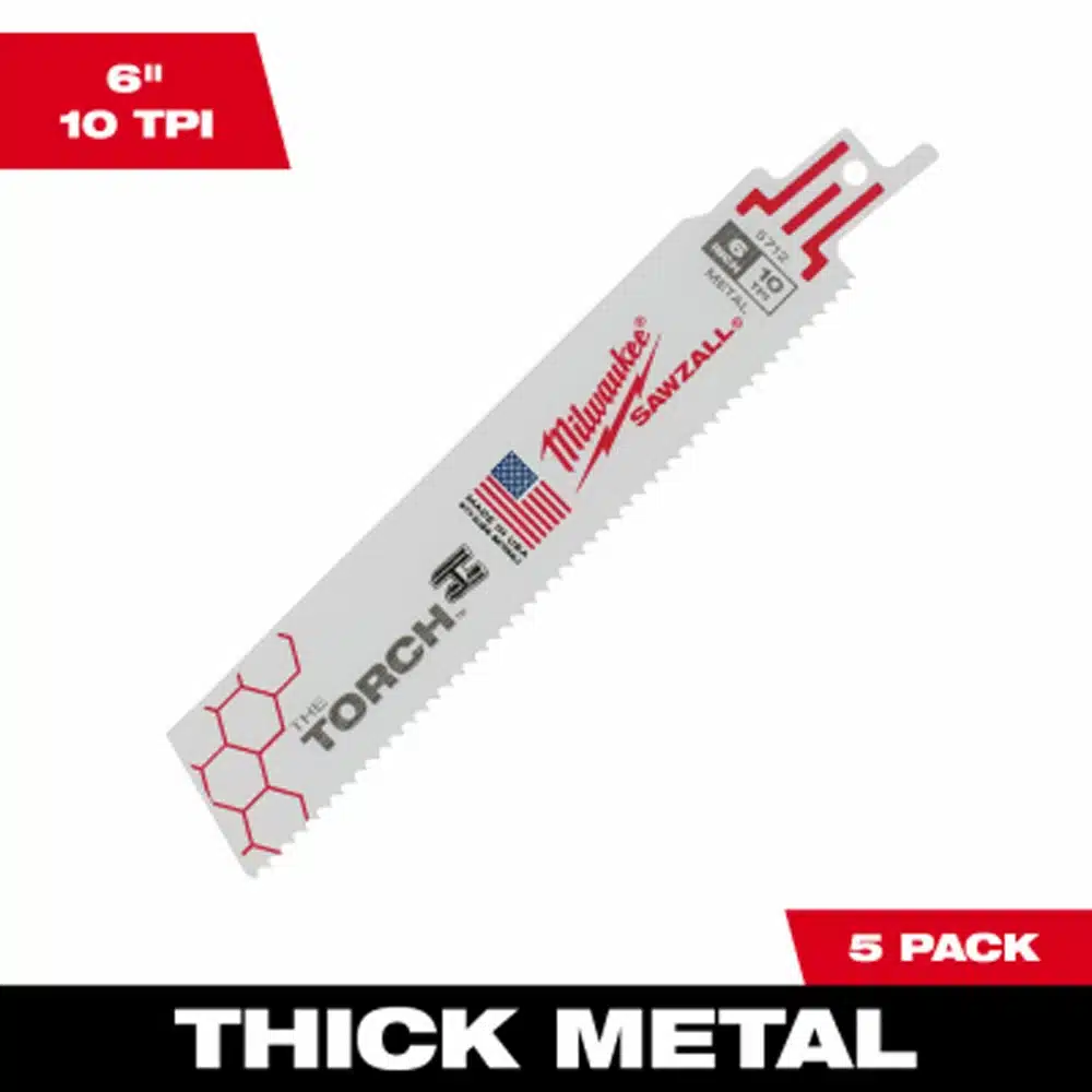 milwaukee reciprocating saw blade 6 inch 5 pack