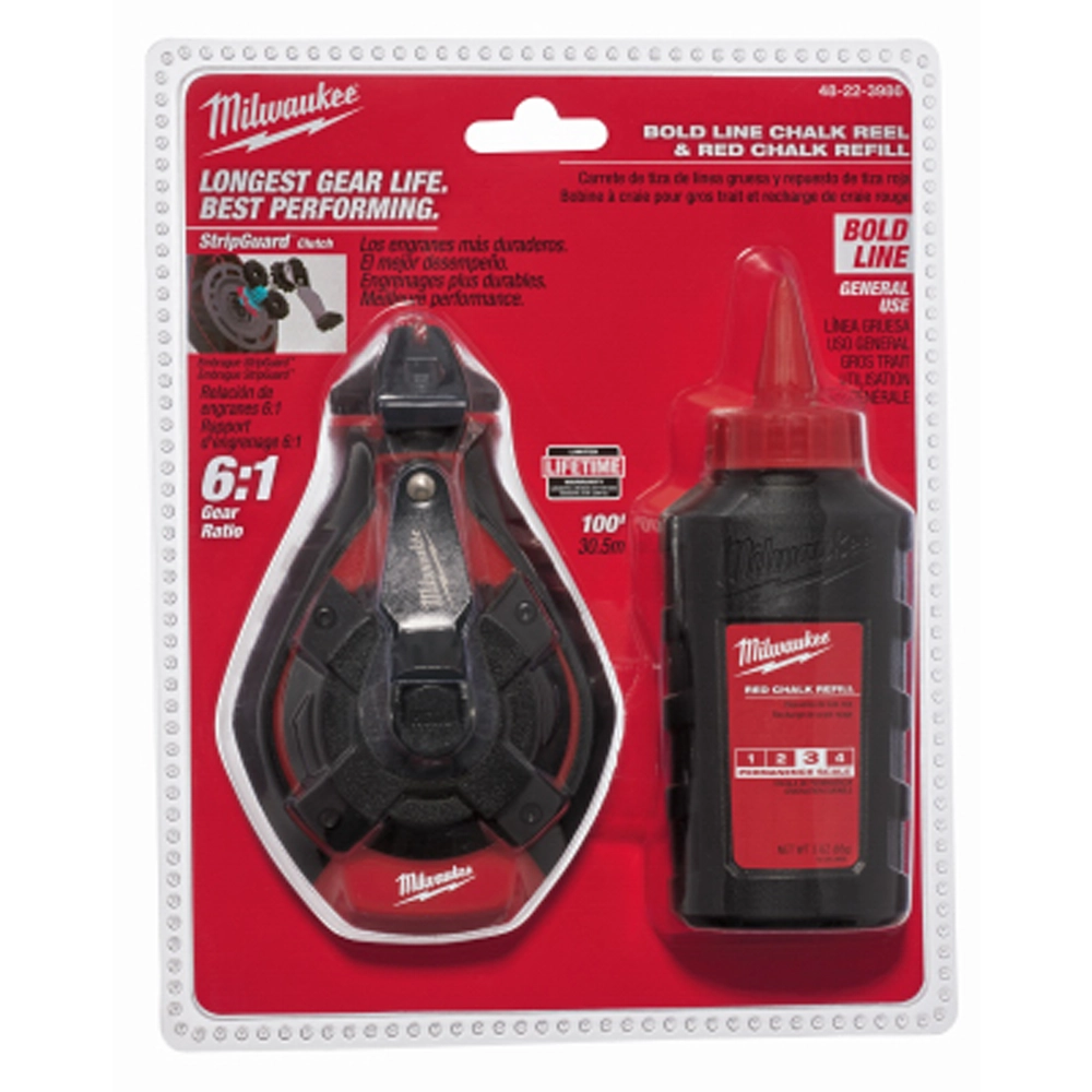 Milwaukee 100 Ft. Bold Line Chalk Reel & Red Chalk