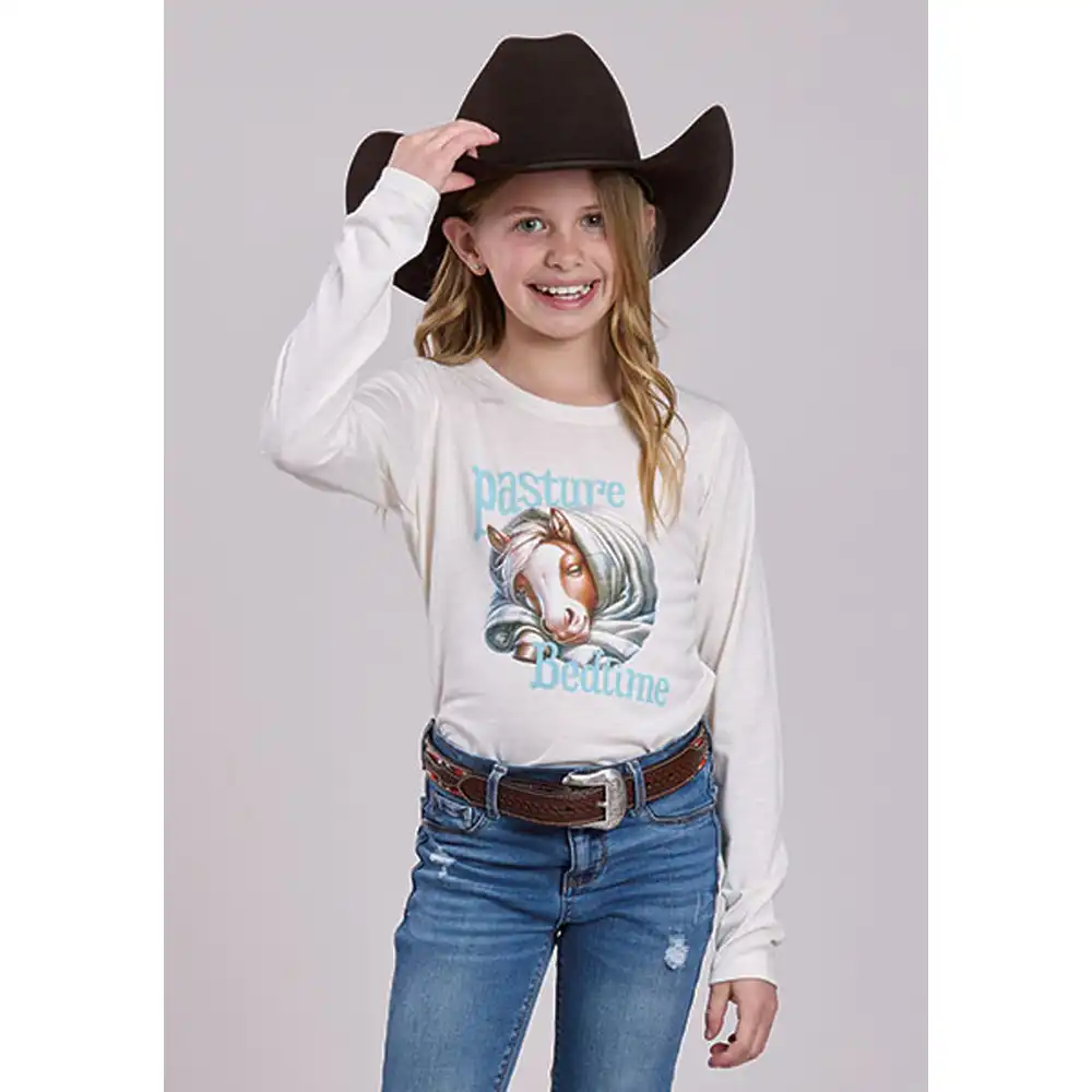 roper girl's long sleeve shirt cream