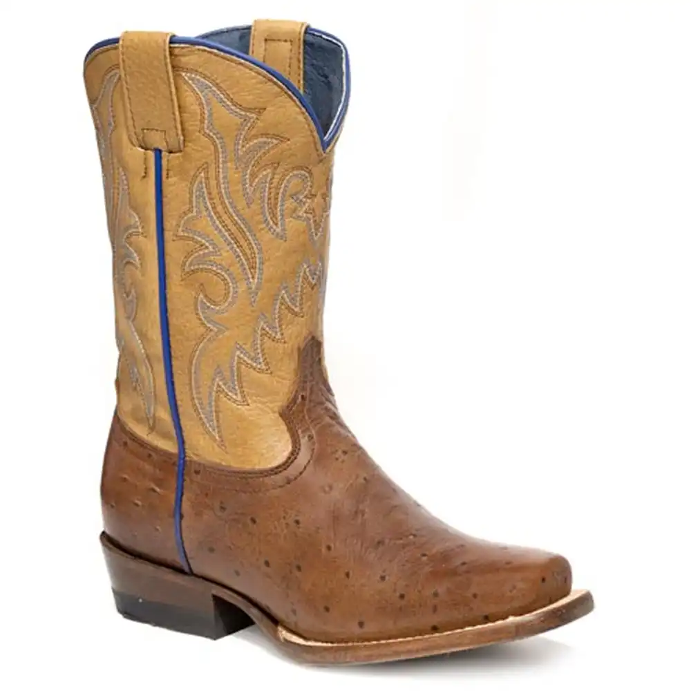 roper little kid's cutter toe boot brown and tan