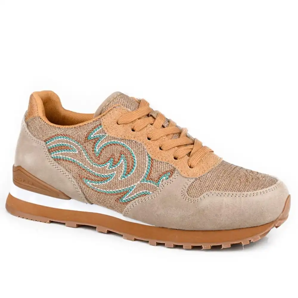 roper women's joggers beige suede
