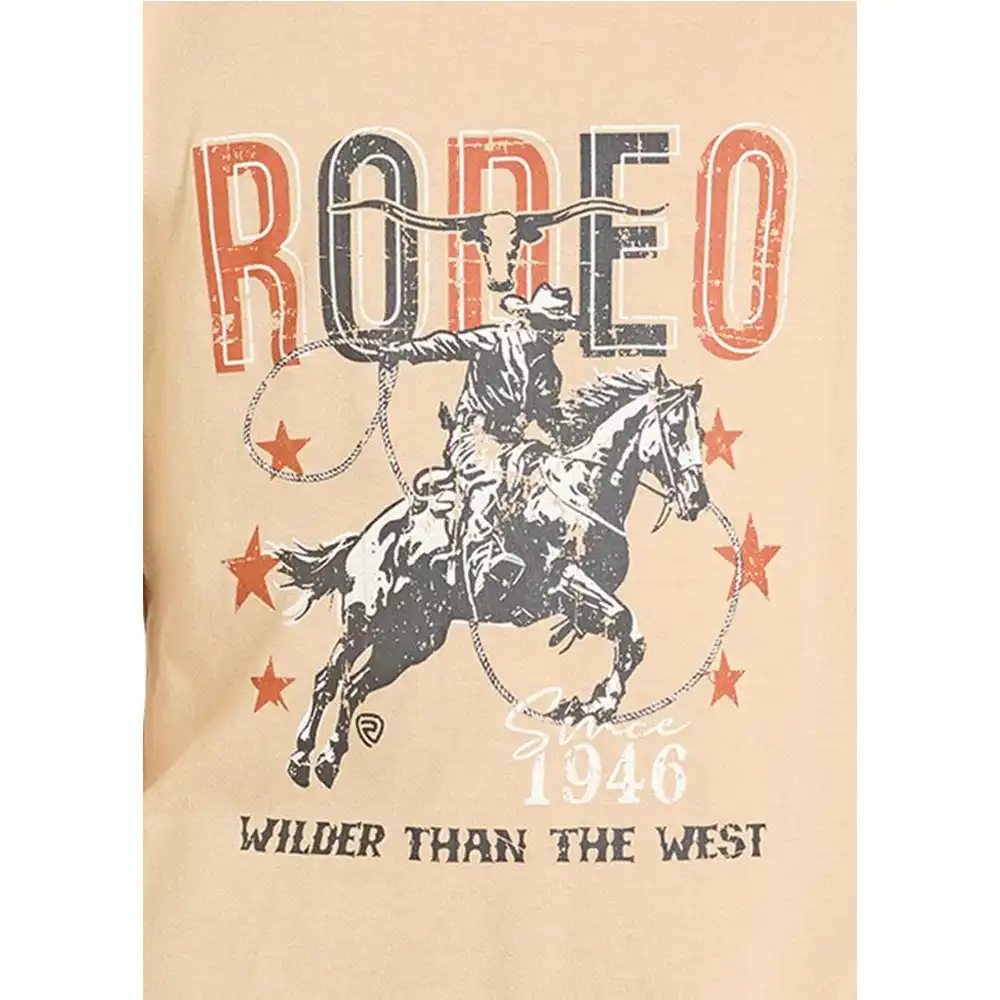 rock & roll denim boy's graphic tee tan