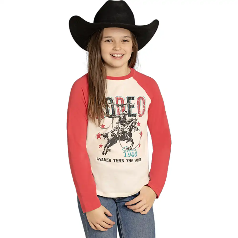 rock n roll denim girl's raglan shirt