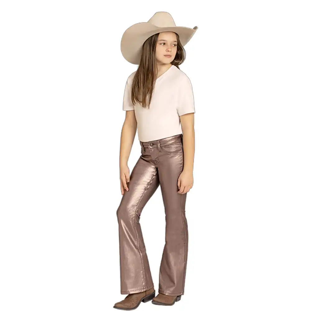 rock n roll denim girl's jeans gold