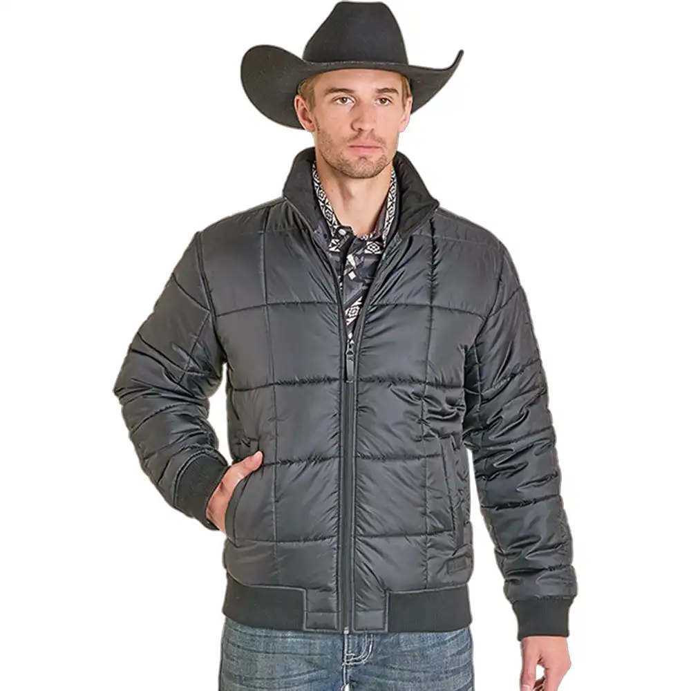 panhandle slim men's puffer jacket black
