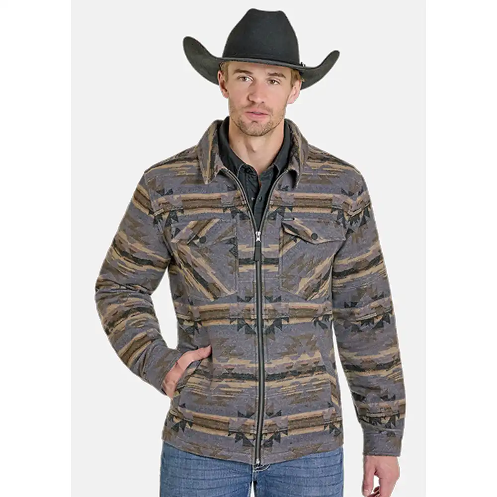 rock & roll men's aztec shacket