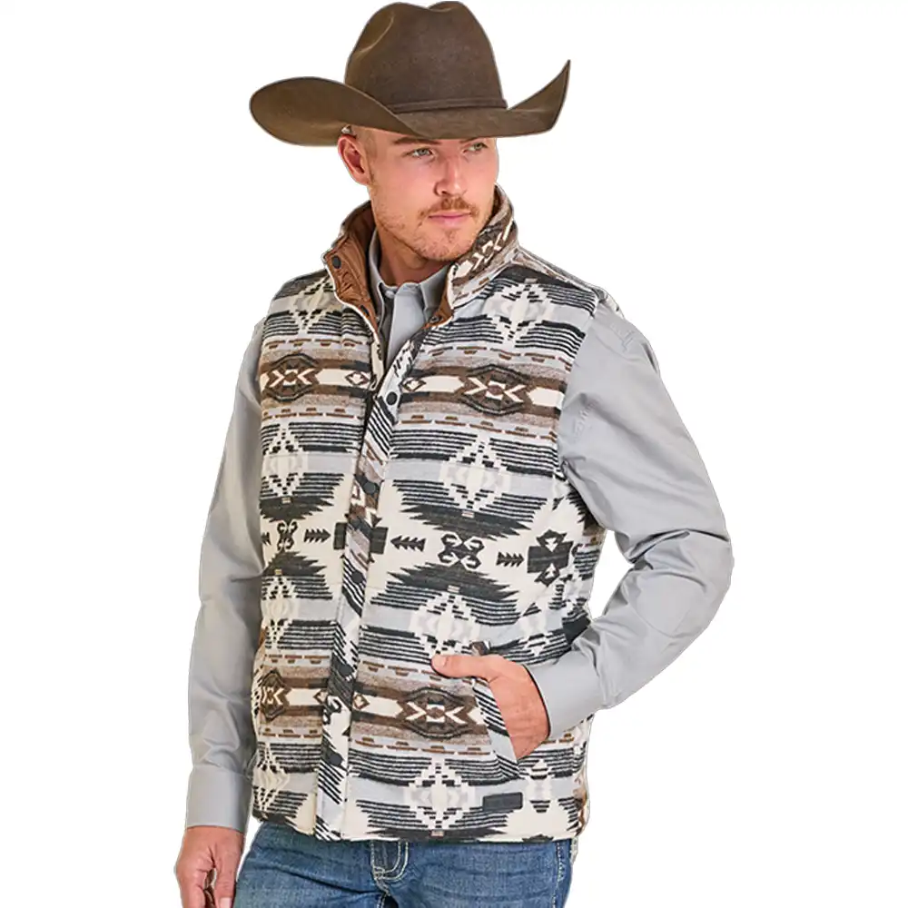 rock n roll denim men's reversible vest
