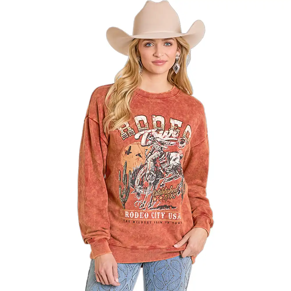 rock n roll denim women's long sleeve shirt