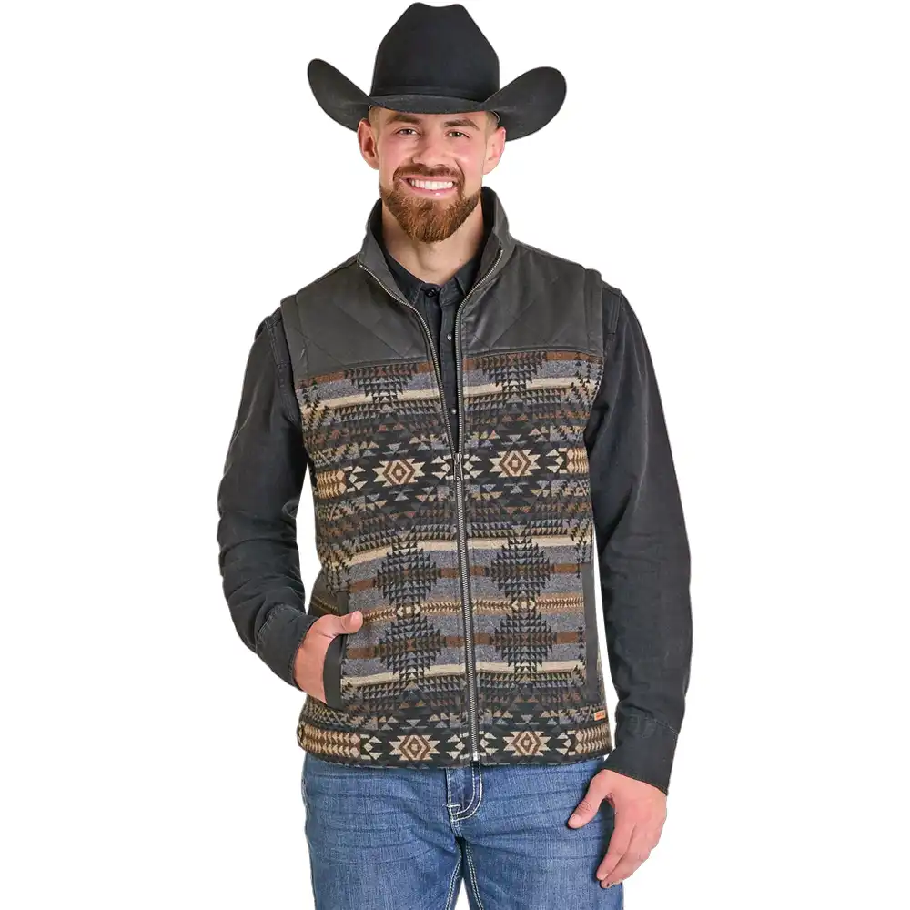 men's aztec printed vest