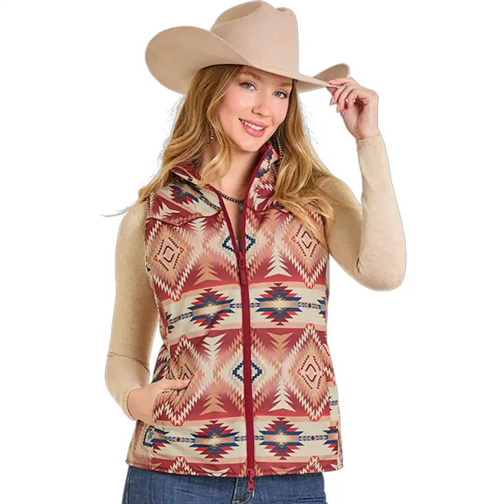 rock n roll denim women's reversible vest