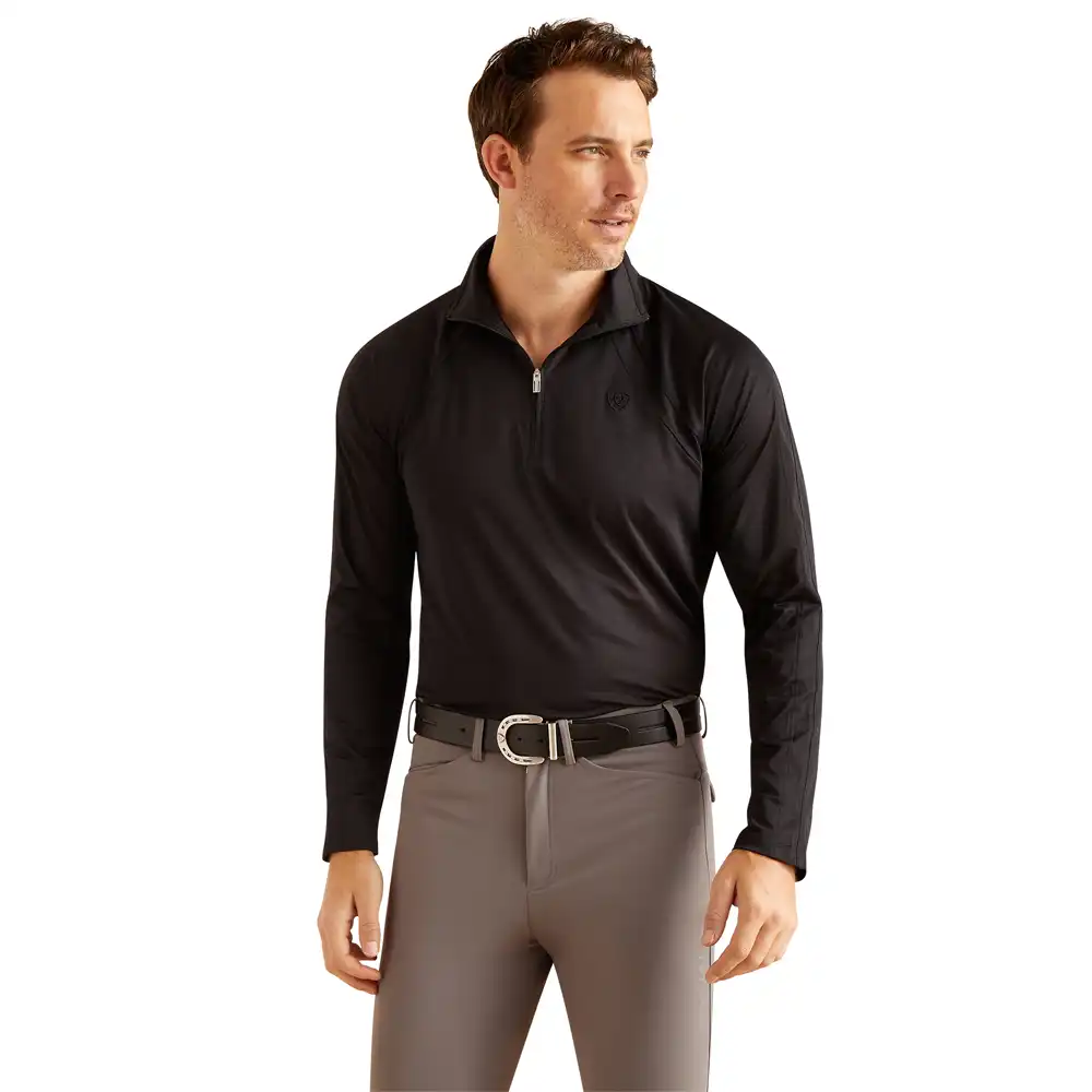 ariat men's 1/4 zip black