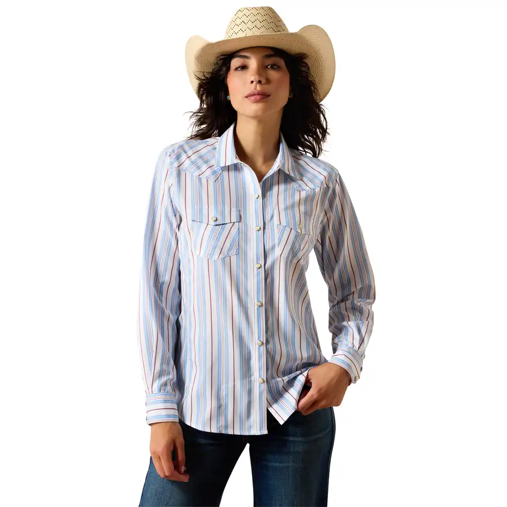 ariat women's long sleeve shirt blue