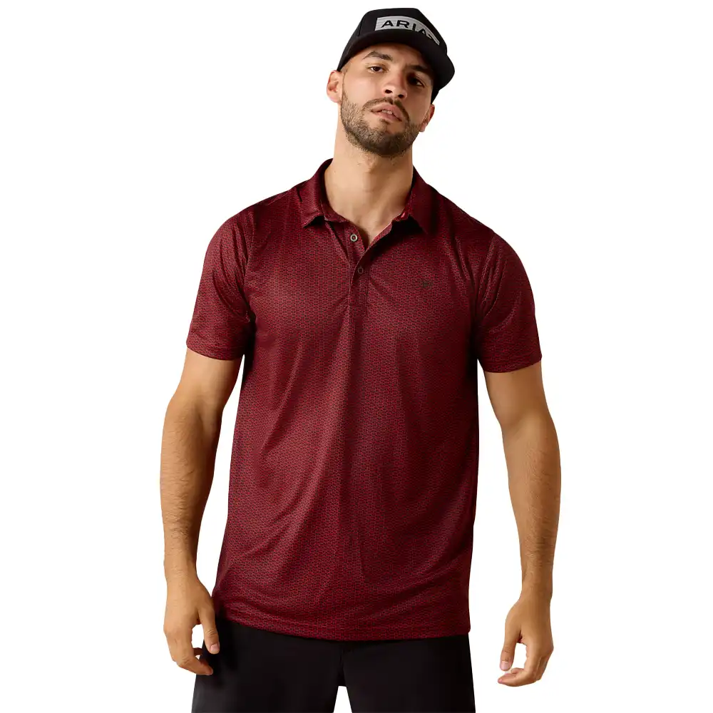ariat men's short sleeve polo red