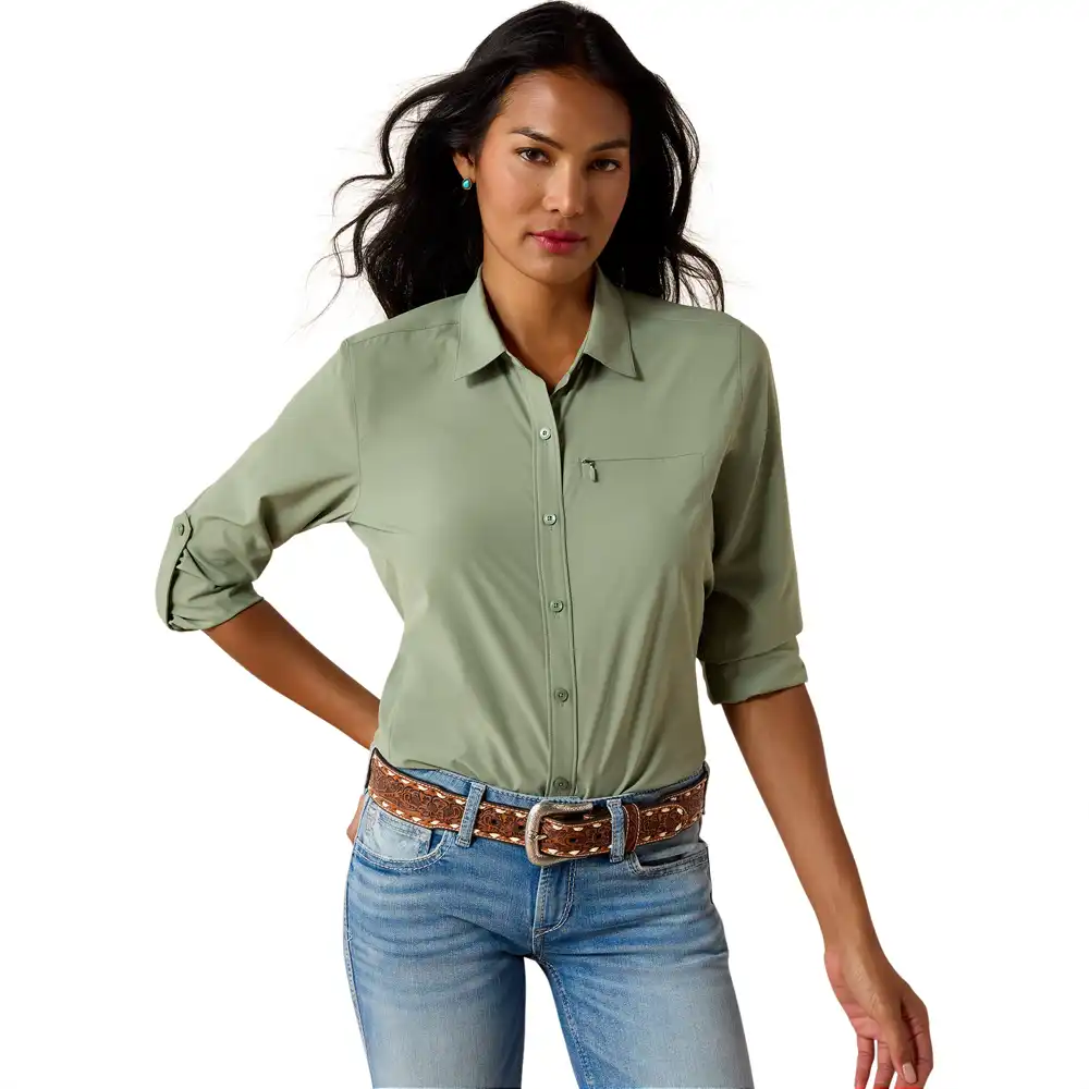 ariat women's long sleeve shirt green