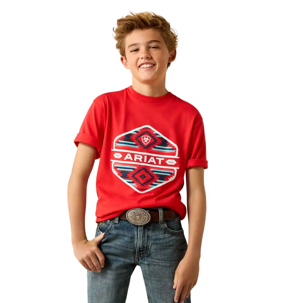 ariat boy's tee shirt red