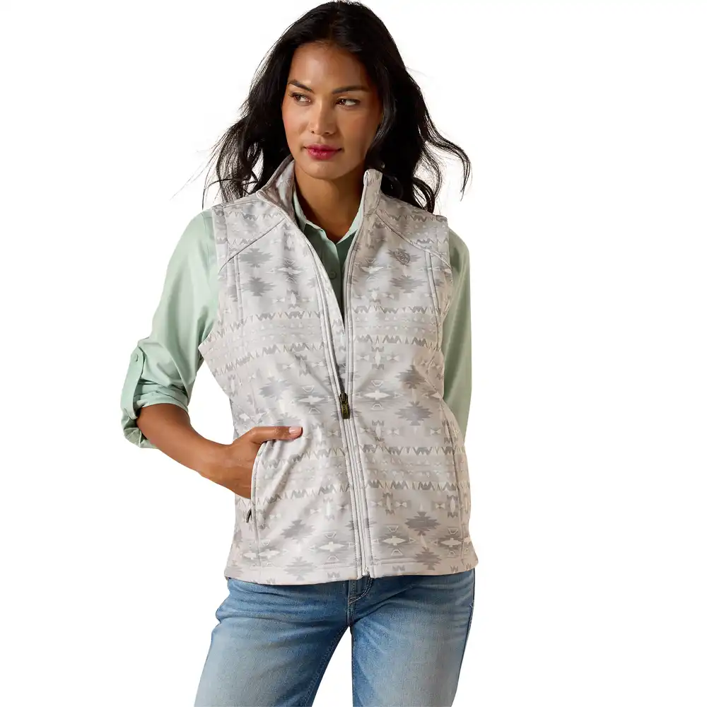 ariat women's vest white and grey