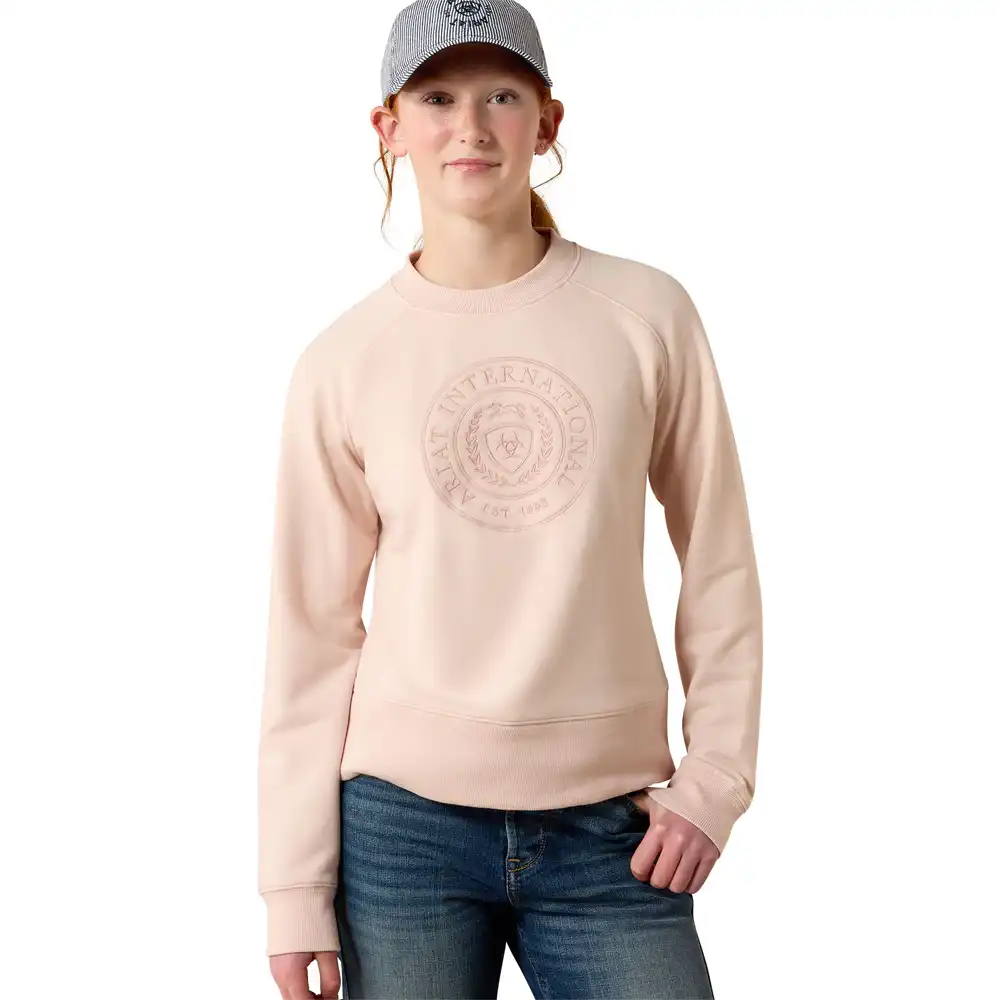 ariat girl's pink sweatshirt