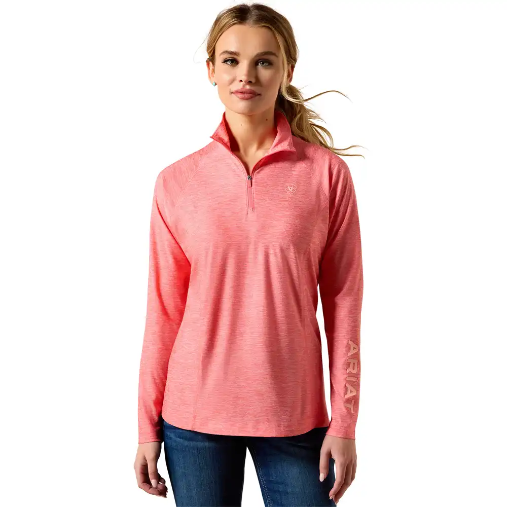 ariat men's 1/4 zip pullover pink