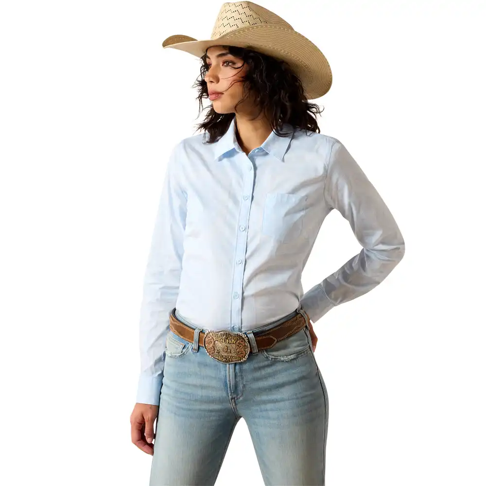 ariat women's long sleeve shirt blue
