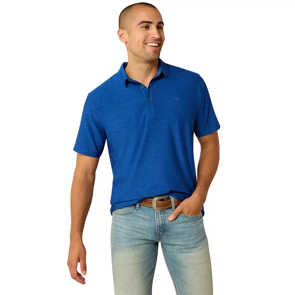 ariat men's polo blue quartz