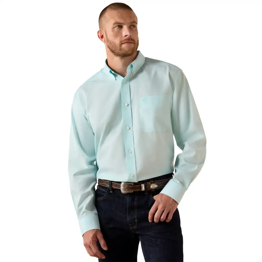 ariat men's long sleeve shirt aqua