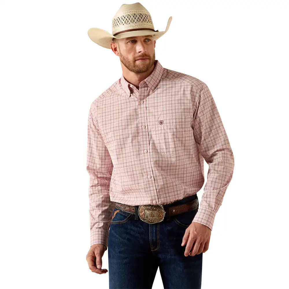ariat men's long sleeve shirt pink paisley